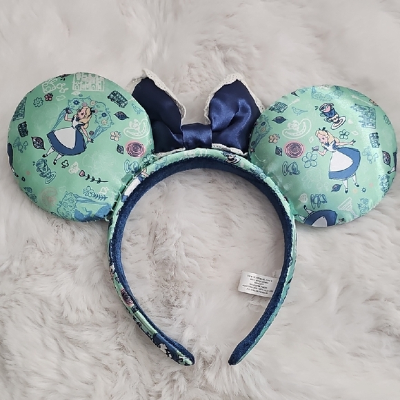Mint Green and Blue Minnie Mouse Ears Headband - Picture 7 of 14